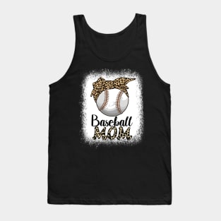 Leopard Baseball Softball Mom Leopard Shirts Mother's Day Tank Top